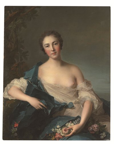 Porträt einer Frau als Flora von Jean Marc Nattier