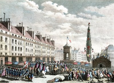 Die Verkündung der französischen Verfassung, 1791, Ende des 18. Jahrhunderts von Jean (after) Duplessis Bertaux