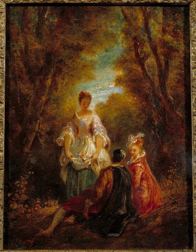 Personen in einem Park von Jean Antoine Watteau