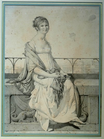 Porträt von Miss Barbara Bansi in einer italienischen Landschaft von Jean Auguste Dominique Ingres