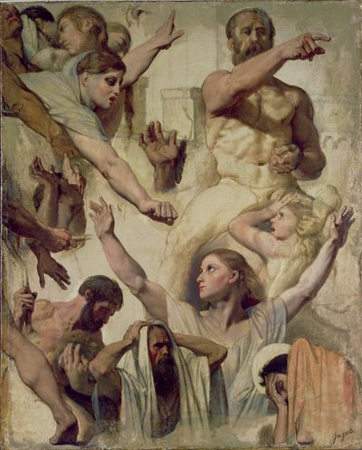 Studien für das Martyrium des hl. Symphorien (Heiliger, Mutter und Prokonsul), 1833 von Jean Auguste Dominique Ingres