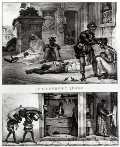 Ein schwarzer Chirurg; Laden eines Schweinefleischverkäufers von Jean Baptiste (after) Debret