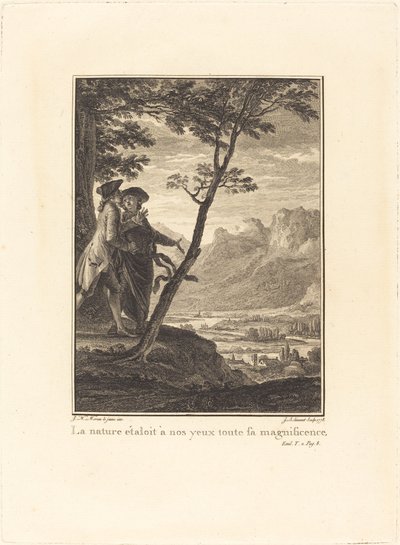 Die Natur zeigte uns ihre ganze Pracht von Jean Baptiste Blaise Simonet after Jean Michel Moreau