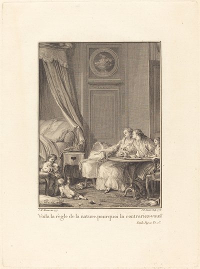 Das ist das Gesetz der Natur, warum widersprechen Sie ihm? von Jean Baptiste Blaise Simonet after Jean Michel Moreau