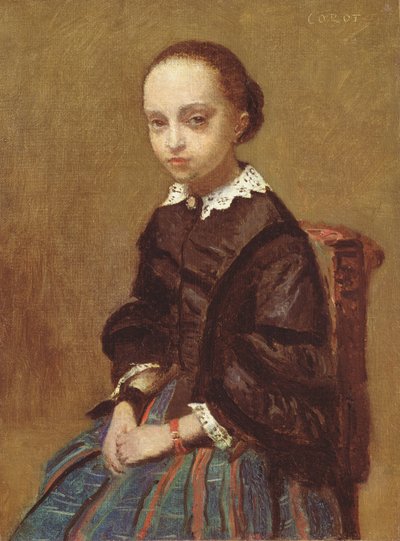 Porträt eines Mädchens, 1857-58 von Jean Baptiste Camille Corot