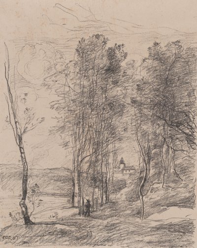 Der Glockenturm von St.-Nicolas-les-Arras, 1871-72 von Jean Baptiste Camille Corot