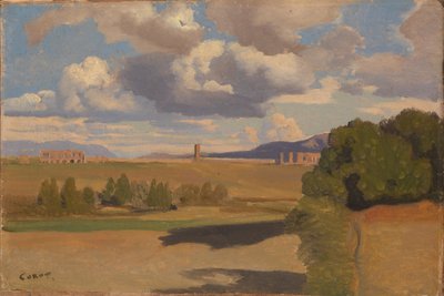Die römische Campagna mit dem Claudius-Aquädukt von Jean Baptiste Camille Corot