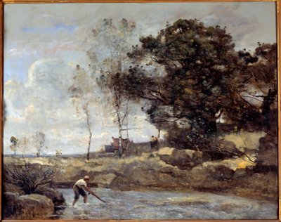 Das Netz wird eingeholt. Gemälde von Camille Corot (1796-1875) von Jean Baptiste Camille Corot