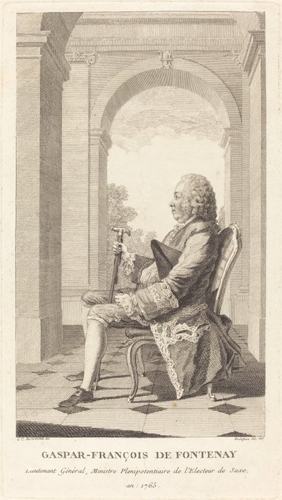 Gaspar-François de Fontenay von Jean Baptiste Delafosse, after Louis de Carrogis, called Carmontelle