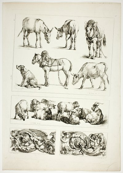 Tafel fünfzehn von 38 aus Oeuvres de J. B. Huet von Jean Baptiste Huet