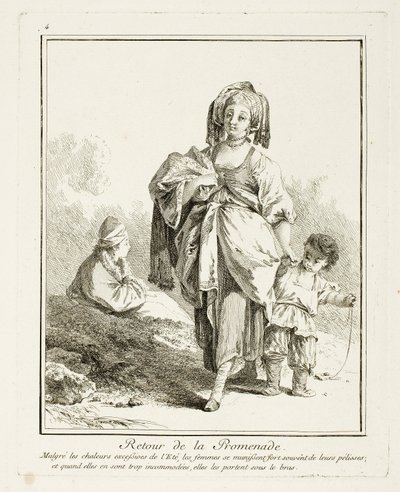 Rückkehrgang, Platte vier aus Suite de Divers Habillements de Peuples du Nord von Jean Baptiste Le Prince