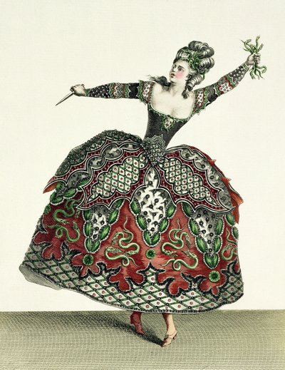 Kostüm für eine Furie in Iphigenie in Tauris und mehreren anderen Opern, graviert von Rene Gaillard, ca. 1780 von Jean Baptiste Martin