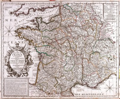 Karte des Königreichs Frankreich von Jean Baptiste Nolin