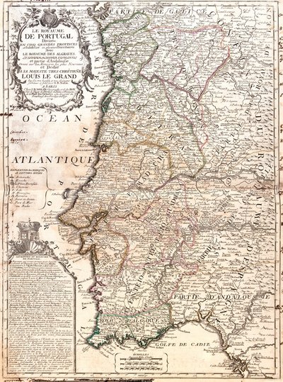 Karte des Königreichs Portugal von Jean Baptiste Nolin