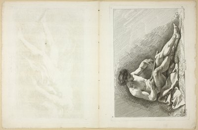 Figur (recto und verso), aus Seconde livre de figures d’Academies gravées en Partie par les Professeurs de l’Académie Royale von Jean Baptiste Perronneau