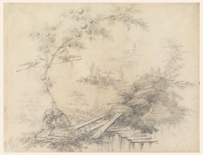 Zeichnung, Chinoiserie-Fantasie, ca. 1780 von Jean Baptiste Pillement
