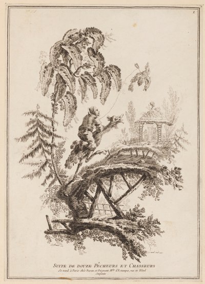 Titelseite, "Suite de douze Pêcheurs et Chasseurs" von Jean Baptiste Pillement