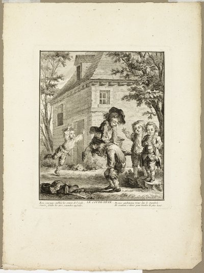 Hüpfspiel, aus Die Spiele der Straßenjungen von Paris von Jean Baptiste Tilliard I