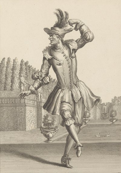 Du Moulin in Bauernkleidung tanzt in der Oper von Jean Berain