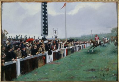 Rennen in Longchamp; das Ziel von Jean Beraud