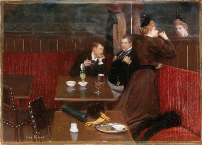 Drei Figuren in einem Café, ca. 1890 von Jean Beraud