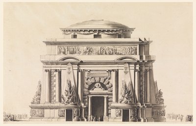 Aufriss eines Mausoleums für einen Soldaten (Tempel des Mars) von Jean Charles Delafosse