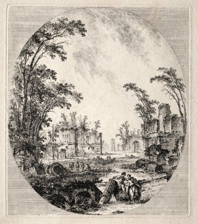 Teil der alten Via Appia von Jean Claude Richard de Saint Non