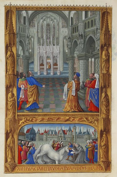 Les Très Riches Heures des Herzogs von Berry, Folio 129v - Das Heilige Sakrament von Jean Colombe