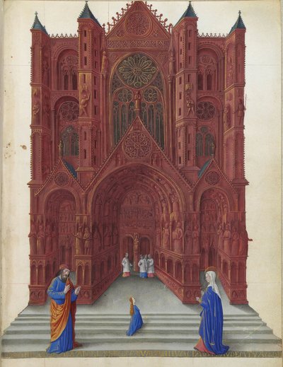 Très Riches Heures des Herzogs von Berry - Die Darstellung der Jungfrau Maria im Tempel von Jerusalem folio 137r von Jean Colombe