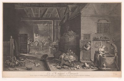 Innenraum eines Bauernhauses von Jean Daullé