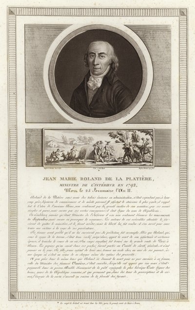 Porträt von Jean-Marie Roland, vicomte de la Platiere von Jean Duplessi Bertaux