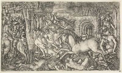Ein König, verfolgt vom Einhorn von Jean Duvet
