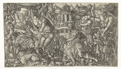 Der König und Diana erhalten ein Geschenk von Jägern von Jean Duvet