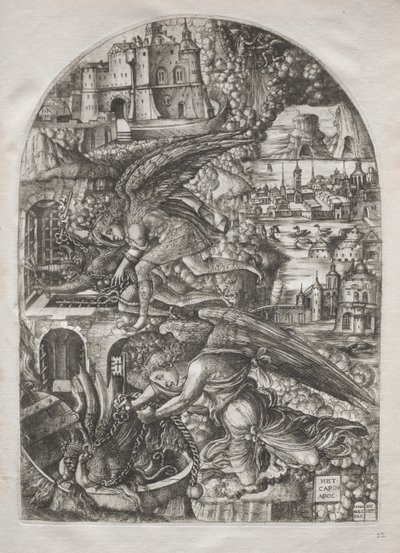 Die Apokalypse: Satan für tausend Jahre gebunden von Jean Duvet