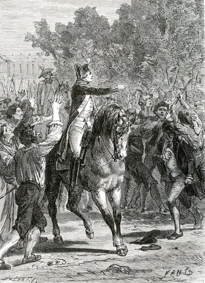 Französische Revolution 1789-1799 General Lafayette in Versailles am 5. Oktober 1789 von Jean Edouard (1824-99) Dargent