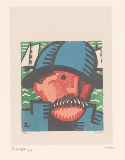 Kopf eines Fischers mit Schnurrbart von Jean Emile Laboureur (signed by artist)