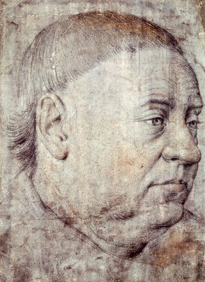 Zeichnung für das Porträt von Guillaume Jouvenel des Ursins, Kanzler von Karl VII. von Jean Fouquet (circa 1415-circa 1481) von Jean Fouquet
