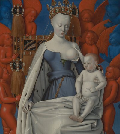 Madonna umgeben von Seraphim und Cherubim, ca. 1450 von Jean Fouquet