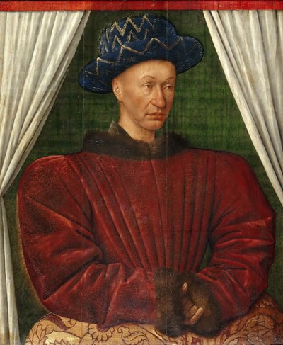 Porträt von König Karl VII. von Frankreich, 1445-1450 von Jean Fouquet
