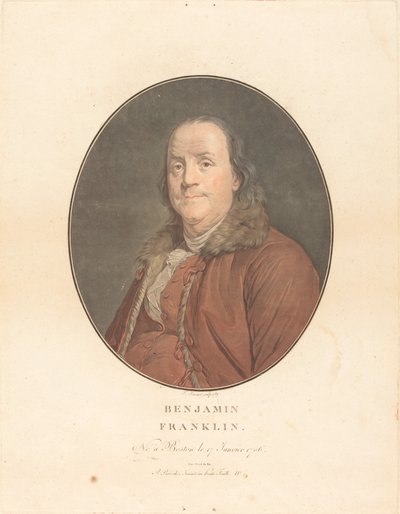 Benjamin Franklin, 1789 von Jean Francois Janinet, Joseph Siffred Duplessis