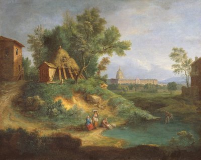 Hotel des Invalides, Blick von der Grenouillere von Jean Francois, the Younger Millet