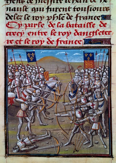 Schlacht von Crécy, Miniatur aus Froissarts Chroniken von Jean Froissart von Jean Froissart