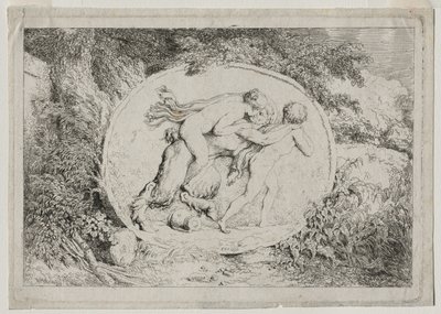 Bacchanales: Nymphe reitet auf einem Satyr von Jean Honore Fragonard