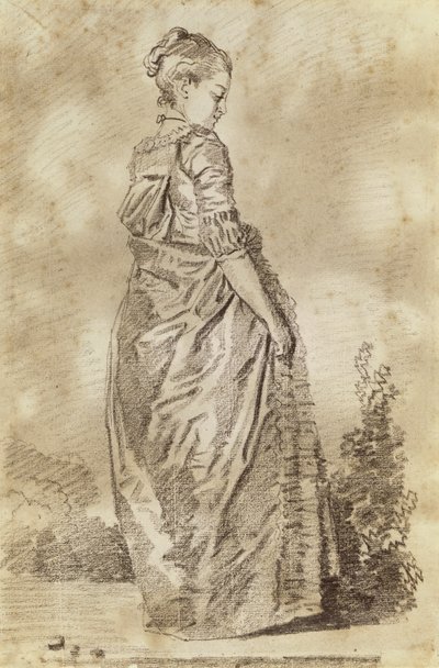 Junge Frau beim Gehen von Jean Honore Fragonard