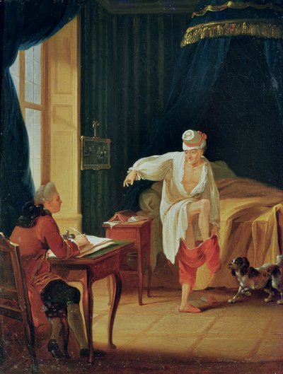 Der Empfang von Voltaire in Ferney von Jean Huber