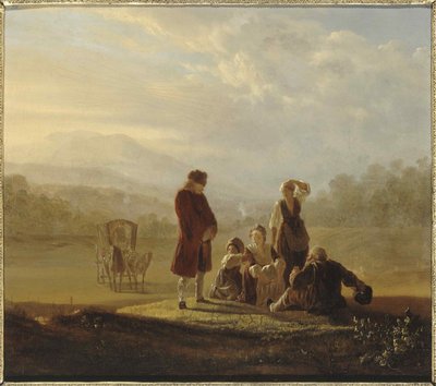 Voltaire und die Bauern von Ferney, um 1770 von Jean Huber