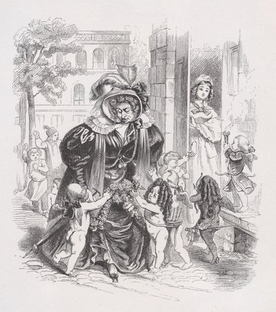 Die armen Putti aus Die vollständigen Werke von Béranger, 1836 von Jean Ignace Isidore Gérard