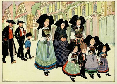 Mein Dorf, die Unvergesslichen: Nach der Kirche von Jean Jacques (1873 1951) Waltz
