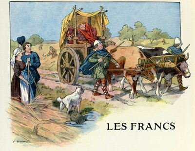 Die Geschichte des Elsass erzählt den Kindern von Onkel Hansi von Jean Jacques Waltz dit Hansi (1873-1951), private Sammlung: Die Franken, fauler König; Achtung! Die Nutzung dieses Werkes kann einer Genehmigung Dritter oder zusätzlichen Gebühren unterliege von Jean Jacques (1873 1951) Waltz