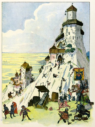 Die Geschichte des Elsass erzählt den Kindern von Onkel Hansi von Jean Jacques Waltz dit Hansi (1873-1951), private Sammlung: Belagerung der Burg Ortenberg 1293; Achtung! Die Nutzung dieses Werkes kann einer Genehmigung Dritter oder zusätzlichen Gebühren u von Jean Jacques (1873 1951) Waltz